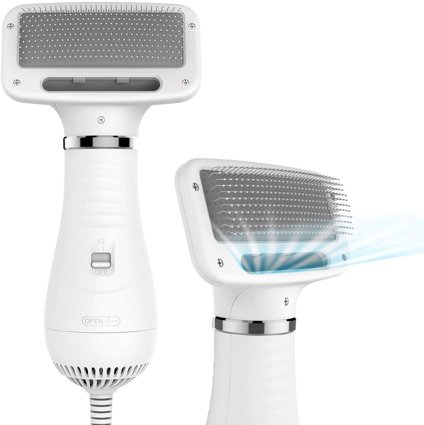 Perie cu feon 2 in 1 pentru caini si pisici , Uscator de par pentru animale